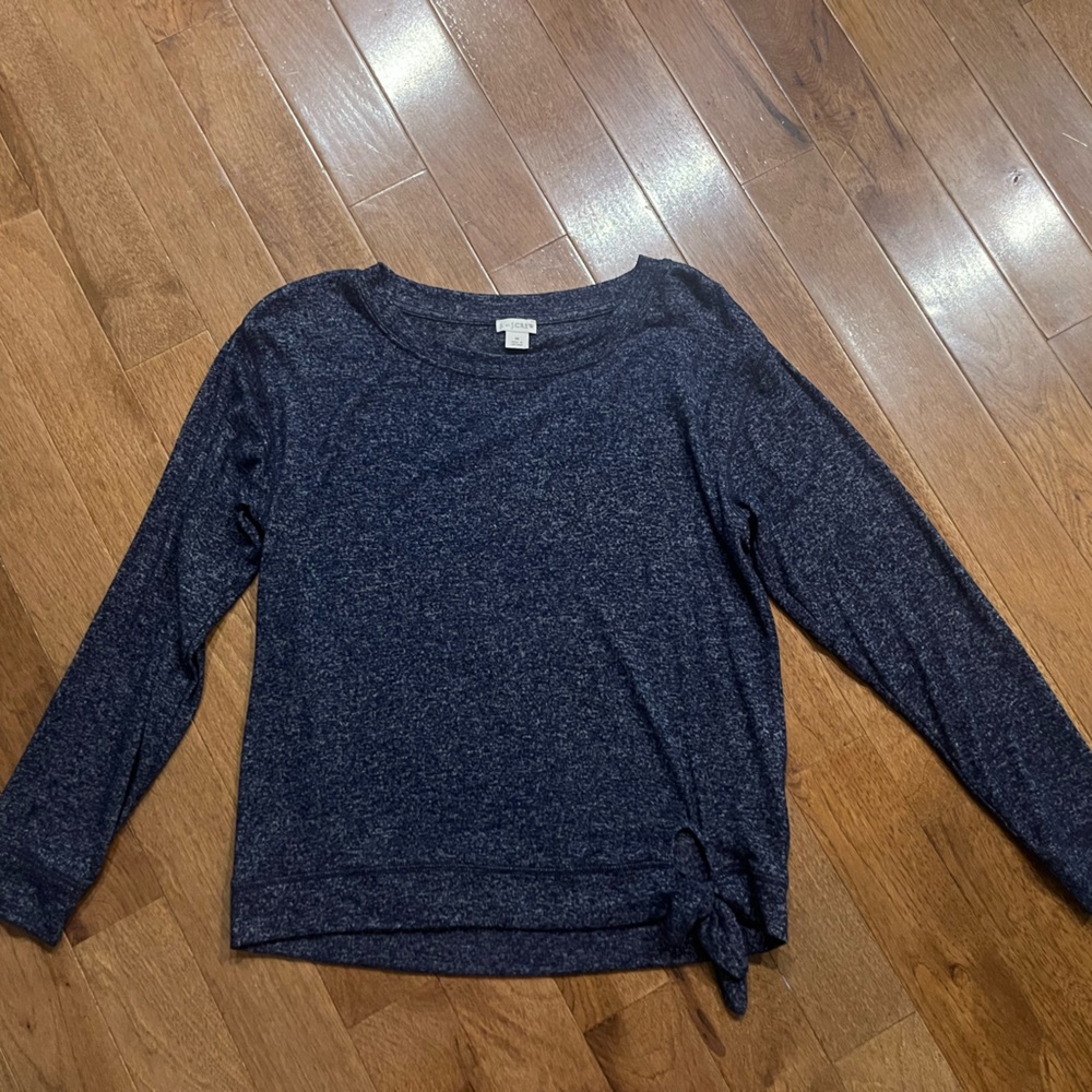 J. Crew Heathered Blue Crewneck Sweater